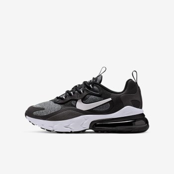 Nike Air Max 270 React - Nagyobb Gyerek Utcai Cipő - Fekete/Fehér/Szürke